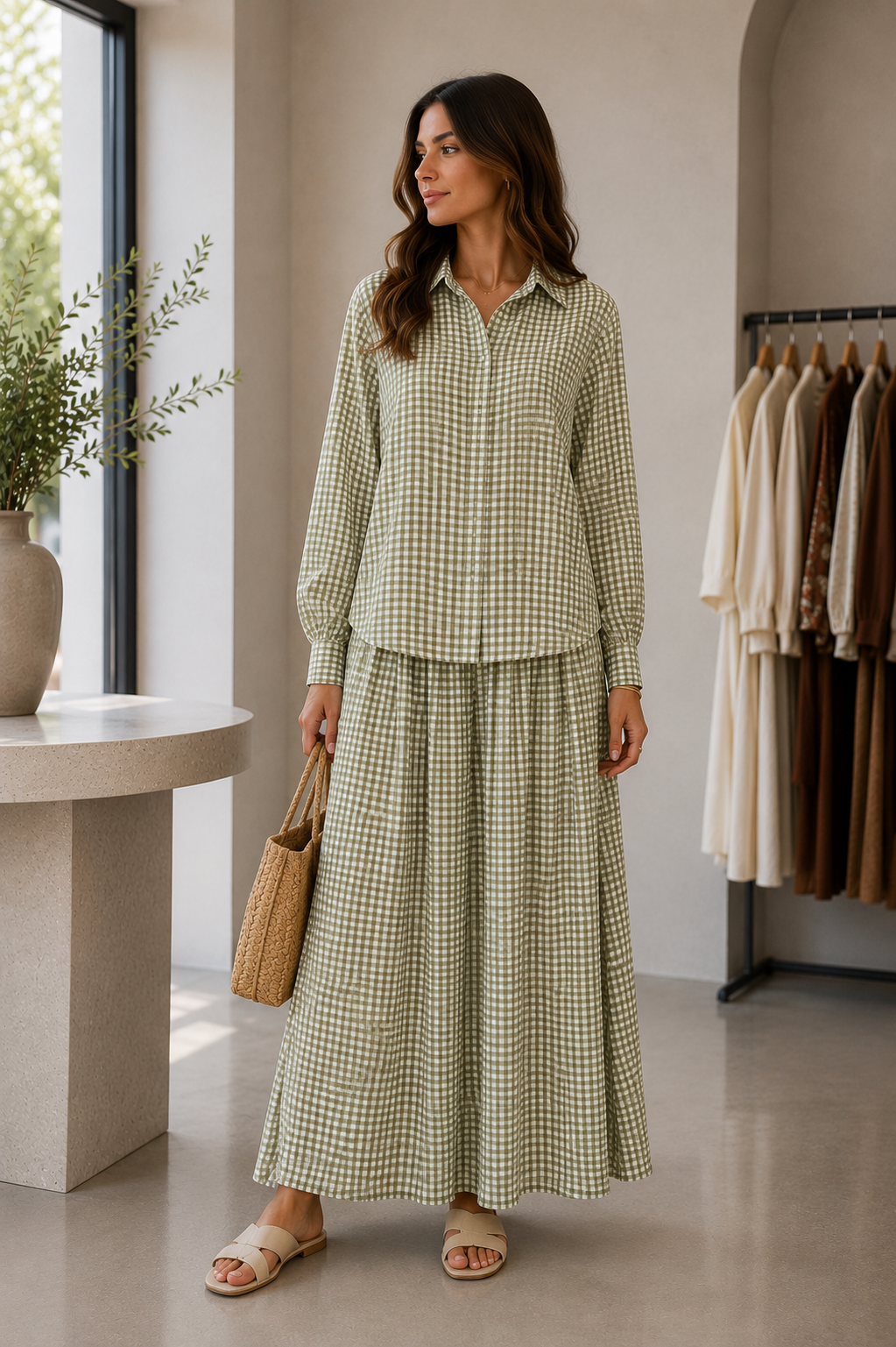 Classic Shirt & Skirt Matching Set